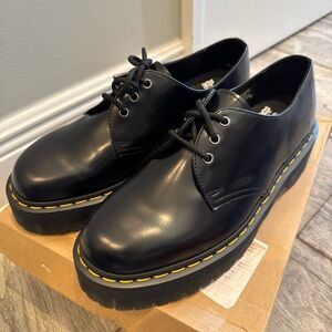 Dr.Martens 1461 Quad Black Polished Smooth Black #25567001 Mens womens Sz 12 NIB